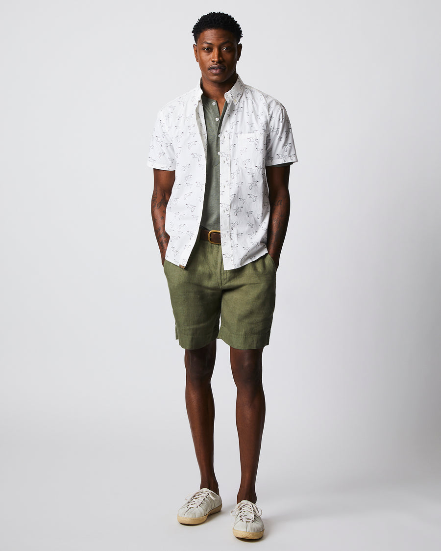Short Sleeve Tuscumbia Shirt in White/Black