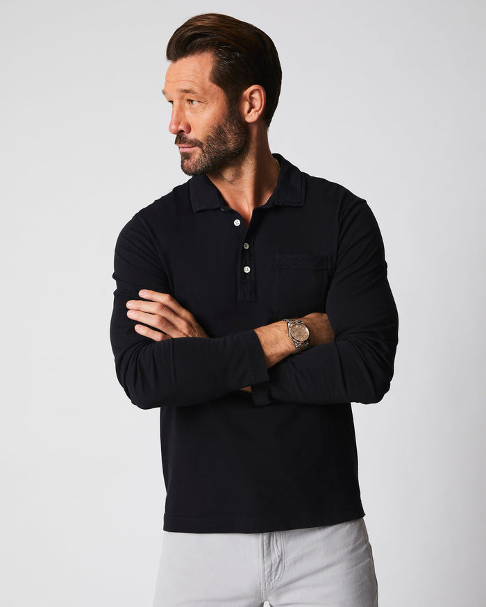 L/S Pensacola Polo in Black 