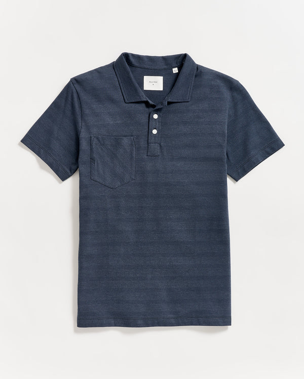 Shadow Stripe Polo in Carbon Blue