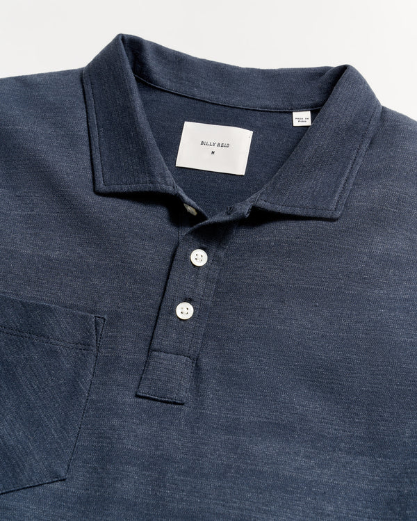 Shadow Stripe Polo in Carbon Blue