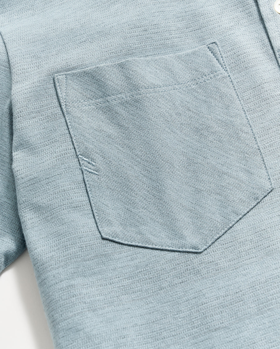 Shadow Stripe Polo in Denim Blue