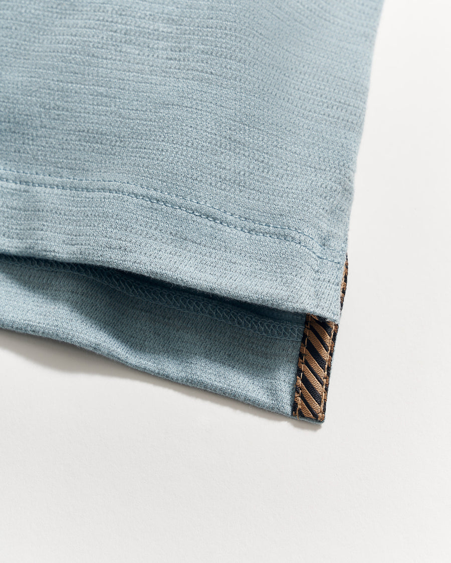 Shadow Stripe Polo in Denim Blue