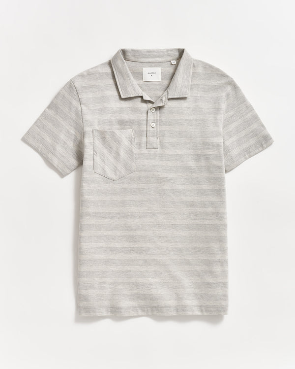Shadow Stripe Polo in Natural