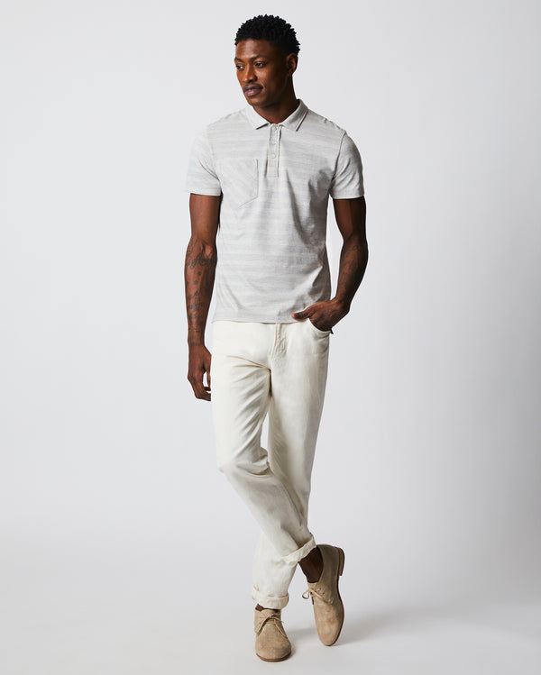 Shadow Stripe Polo in Natural