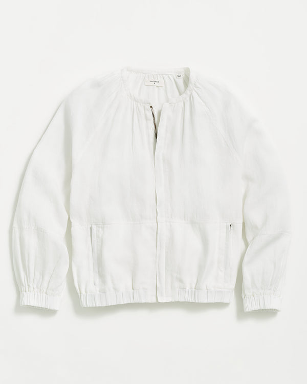 Feminine Bomber in White
