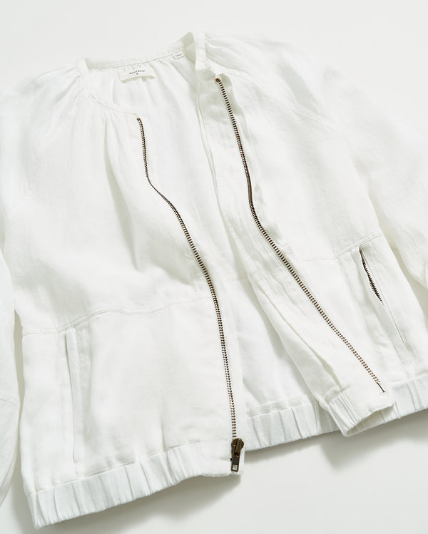 Feminine Bomber in White
