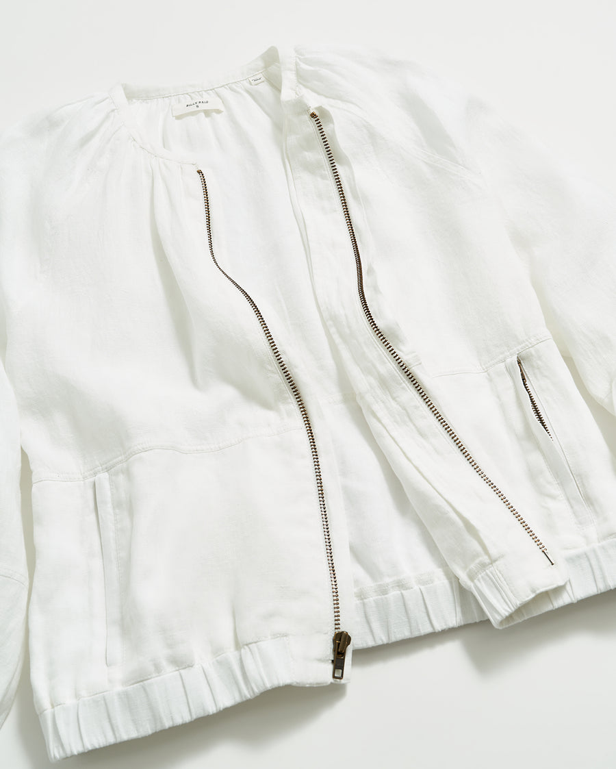 Feminine Bomber in White