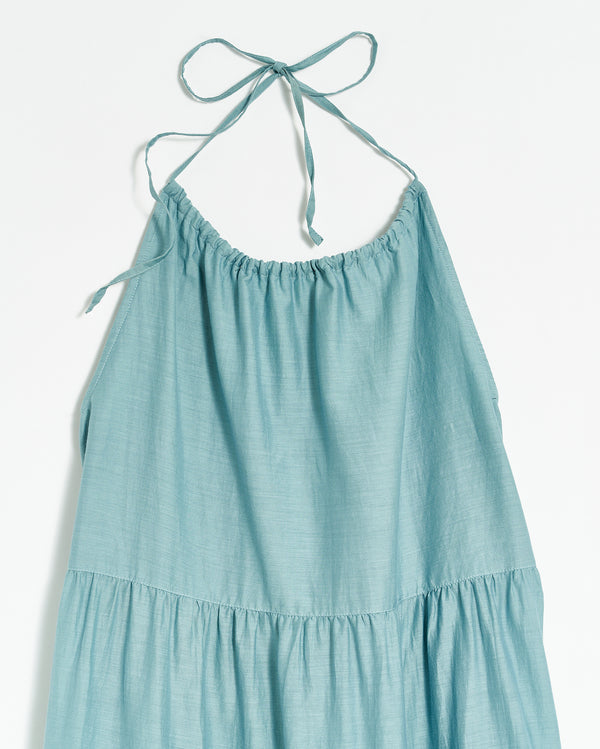 Halter Dress in Denim Blue