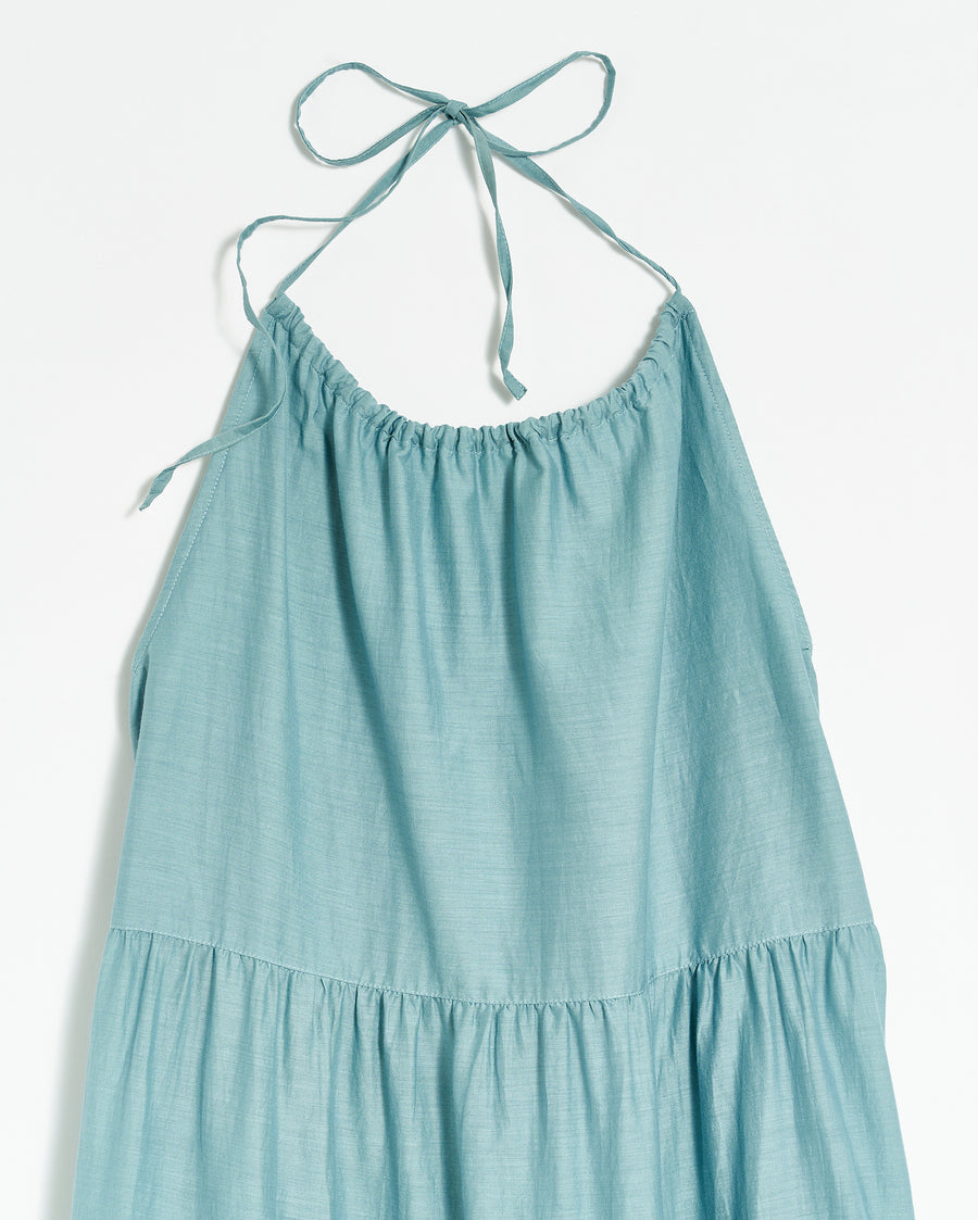 Halter Dress in Denim Blue