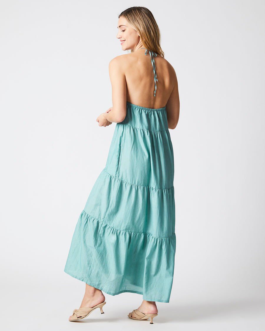 Halter Dress in Denim Blue