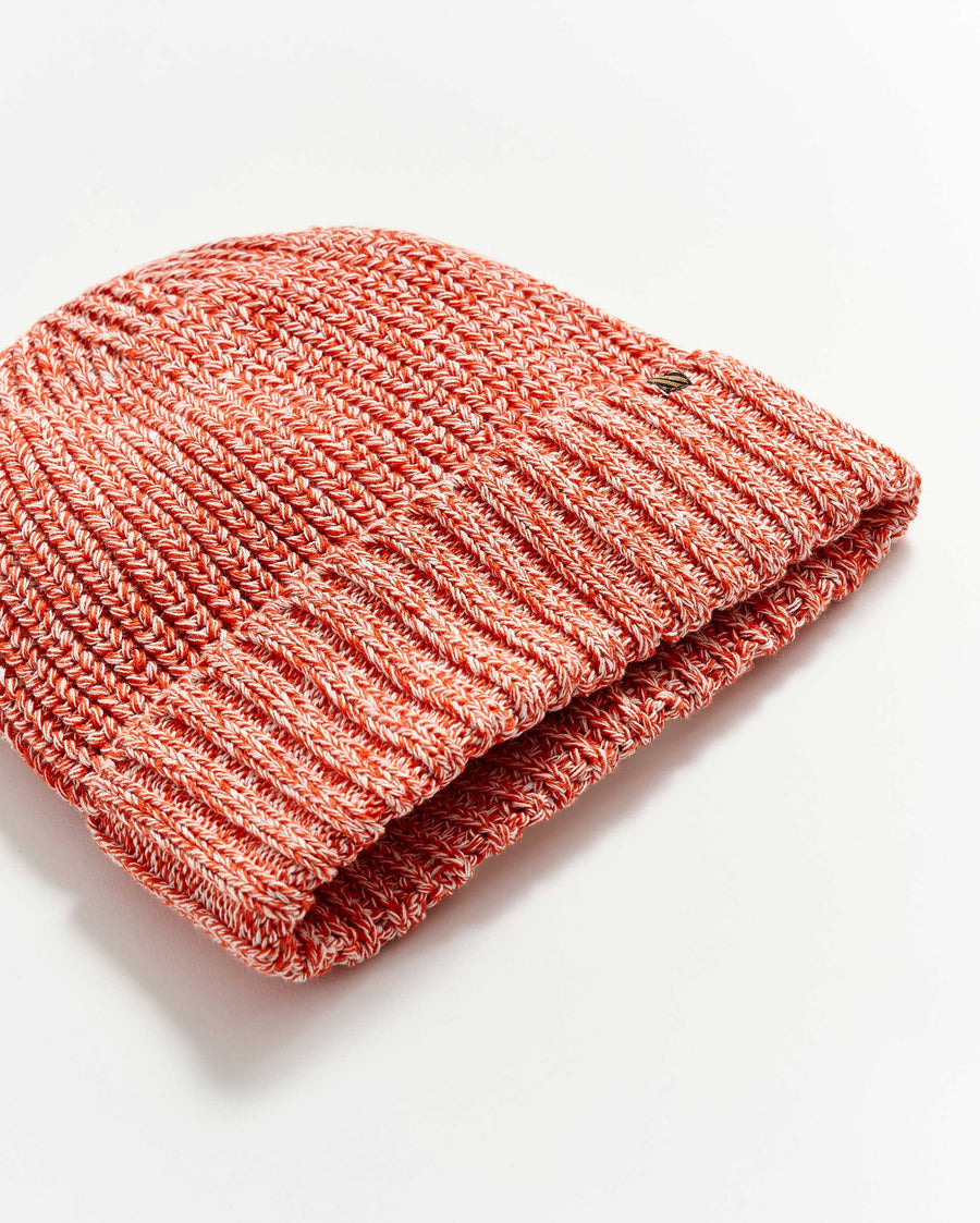 Cotton Ribbon Beanie in Burnt Red
