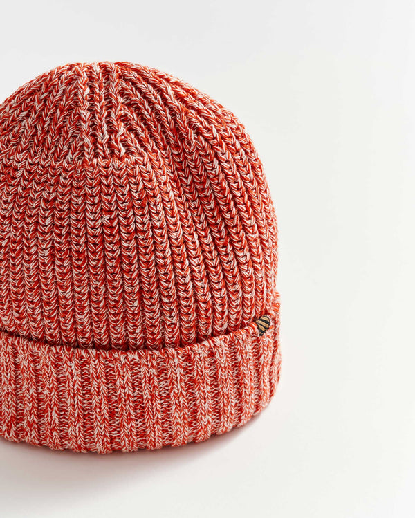 Cotton Ribbon Beanie in Burnt Red