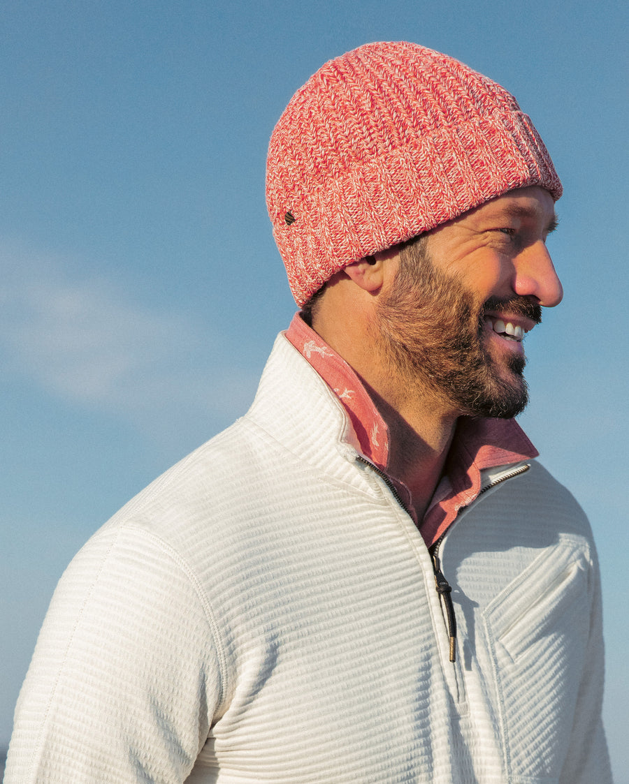 Cotton Ribbon Beanie in Burnt Red