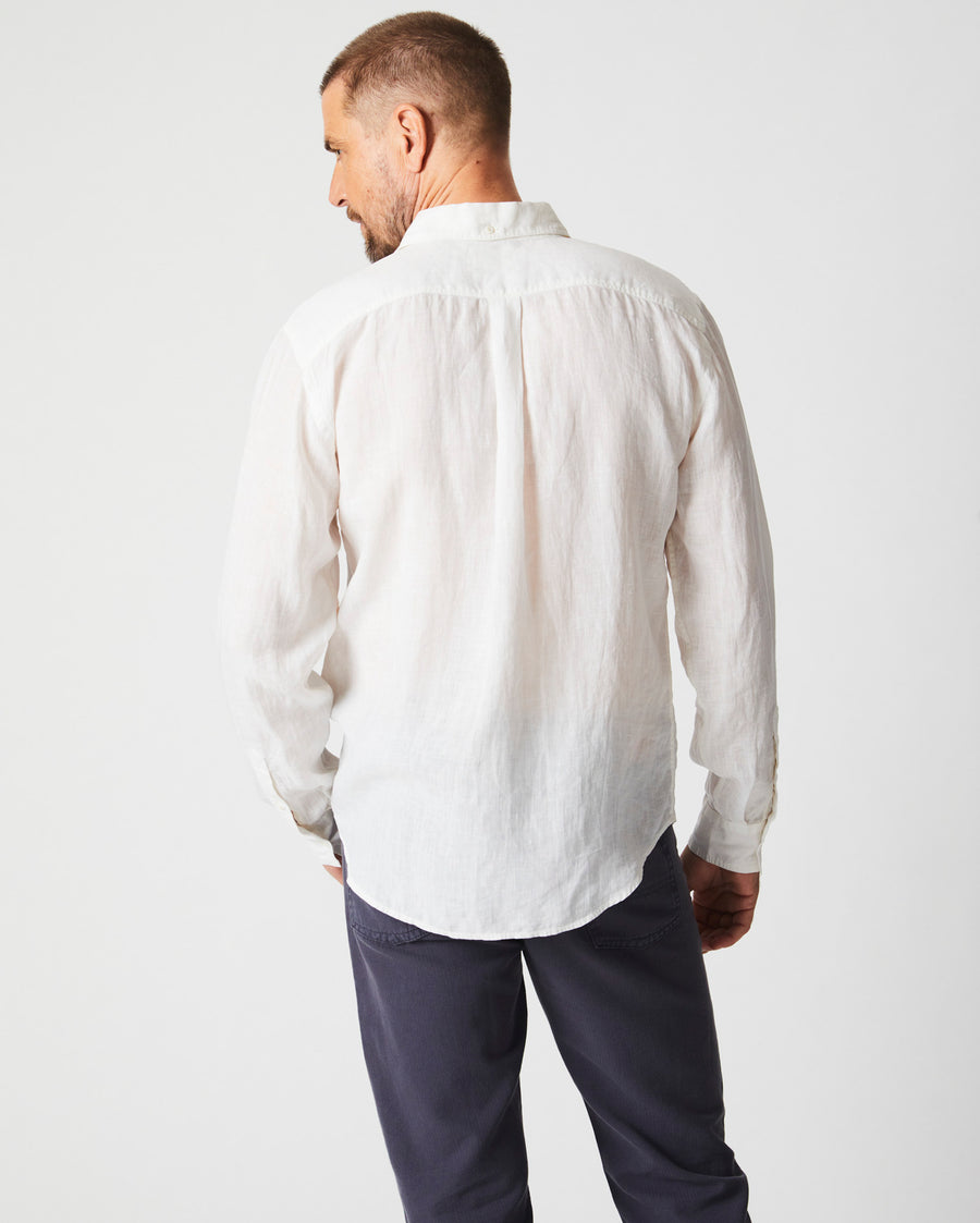 Tuscumbia Linen Shirt Button Down in White
