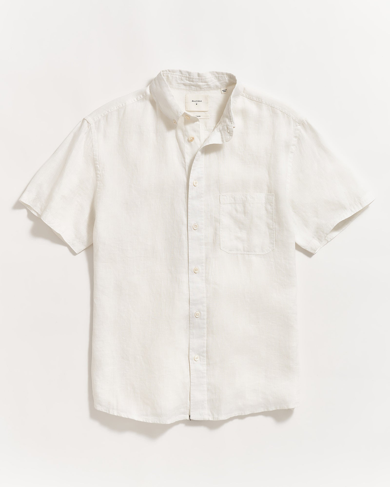 Short Sleeve Linen Tuscumbia Shirt Button Down in White
