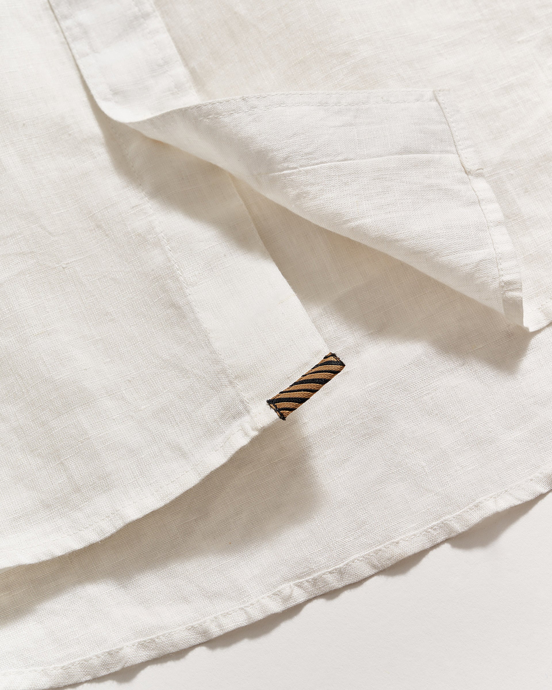 Short Sleeve Linen Tuscumbia Shirt Button Down in White