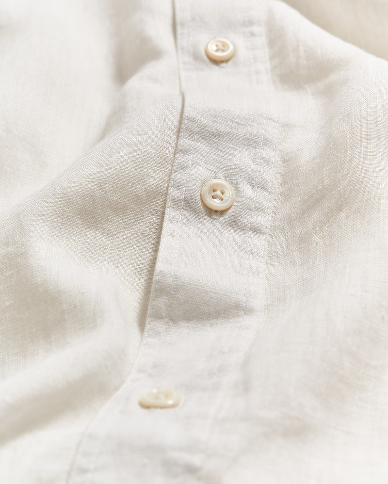 Short Sleeve Linen Tuscumbia Shirt Button Down in White