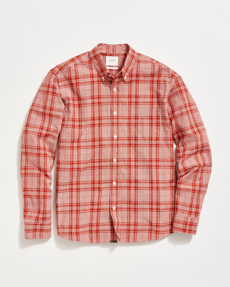 Box Plaid Tuscumbia Shirt Button Down in Toolbox Red