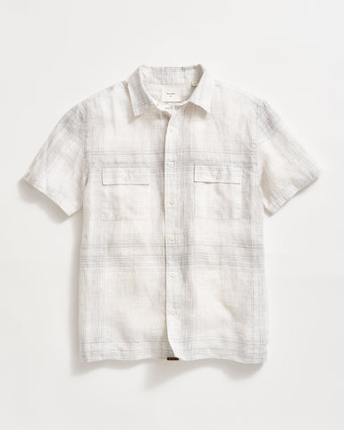 SHOP THE LOOK | Short Sleeve Linen Line Plaid Banks Shirt
