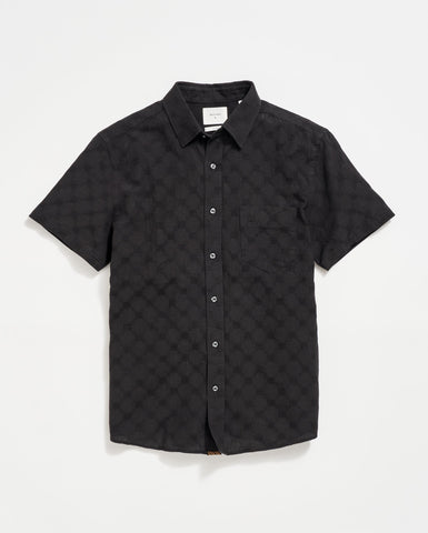 Short Sleeve Jacquard Cypress Shirt in Black