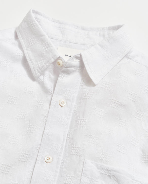 Short Sleeve Jacquard Cypress Shirt in White