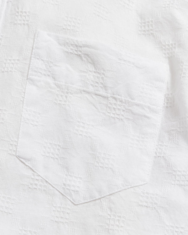 Short Sleeve Jacquard Cypress Shirt in White