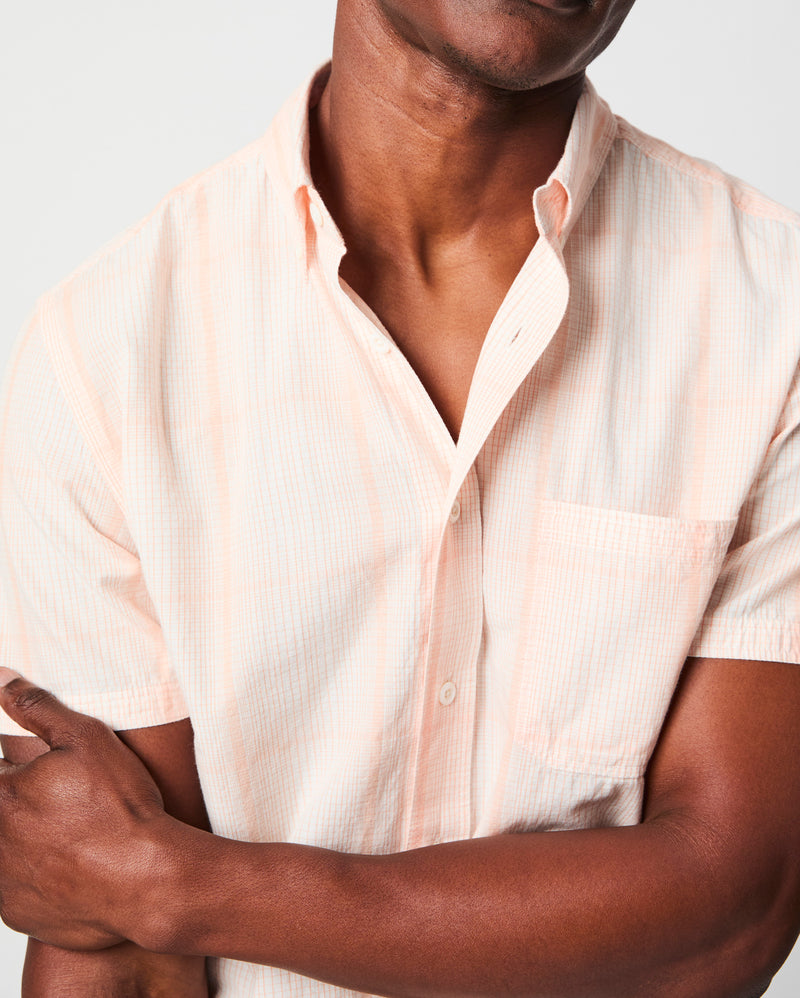 Short Sleeve Line Plaid Tuscumbia Shirt Button Down