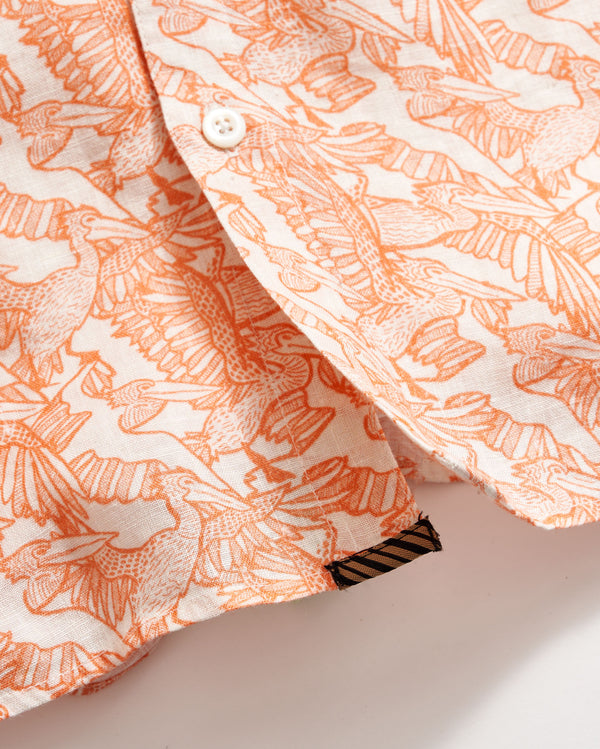 Flock Linen Wilson Shirt in Terracotta