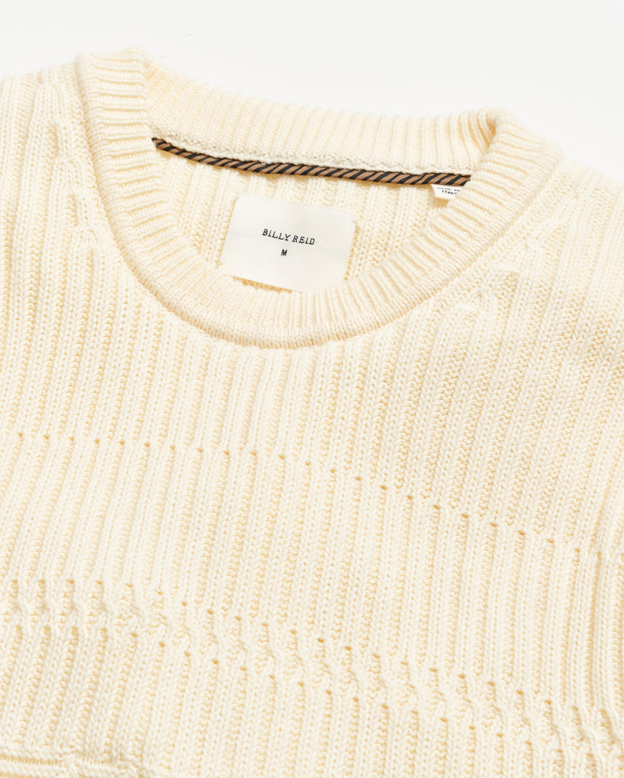 Cable Crewneck in Tinted White