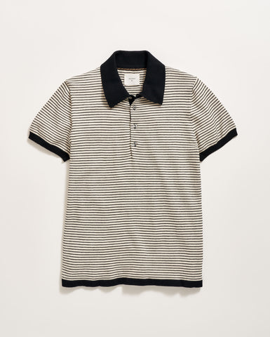 SHOP THE LOOK | Stripe Sweater Polo - Tinted White/Black