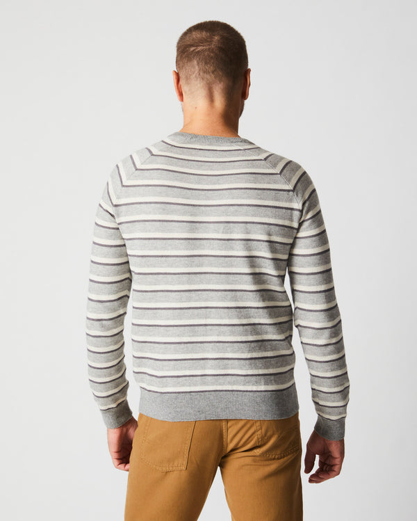 Raglan Stripe Sweater in Silver/Multi