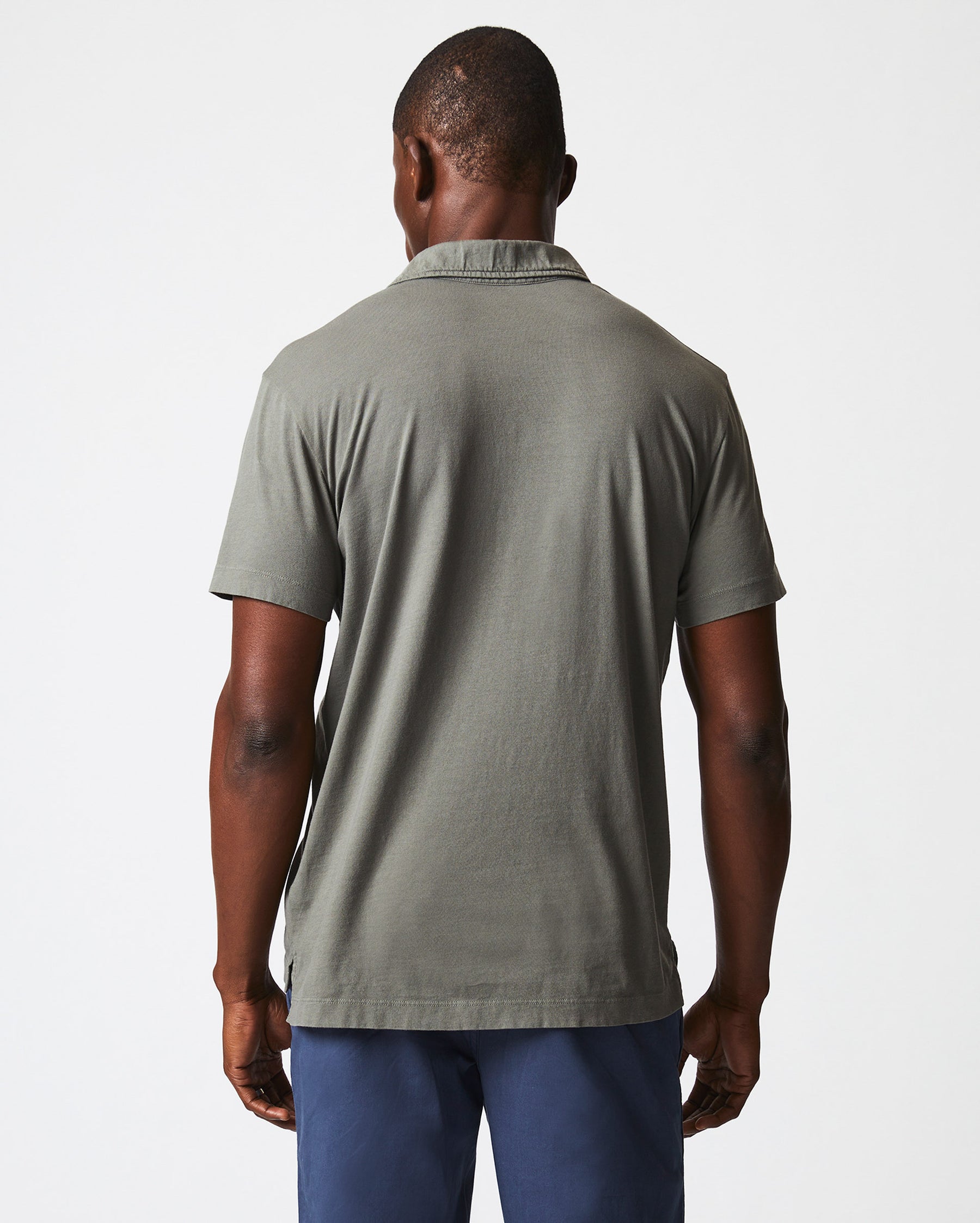 PENSACOLA POLO IN WASHED GREY Billy Reid