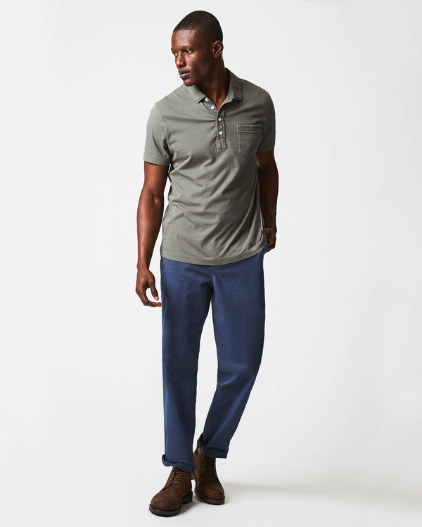 PENSACOLA POLO IN WASHED GREY Billy Reid