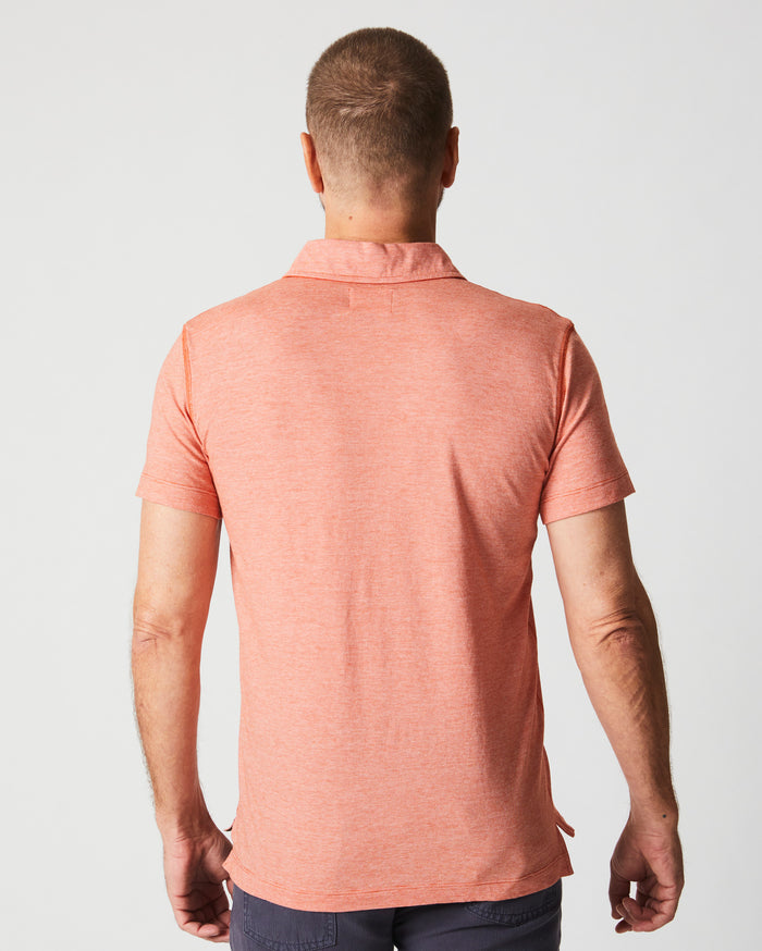Stripe Pensacola Polo in Burnt Red