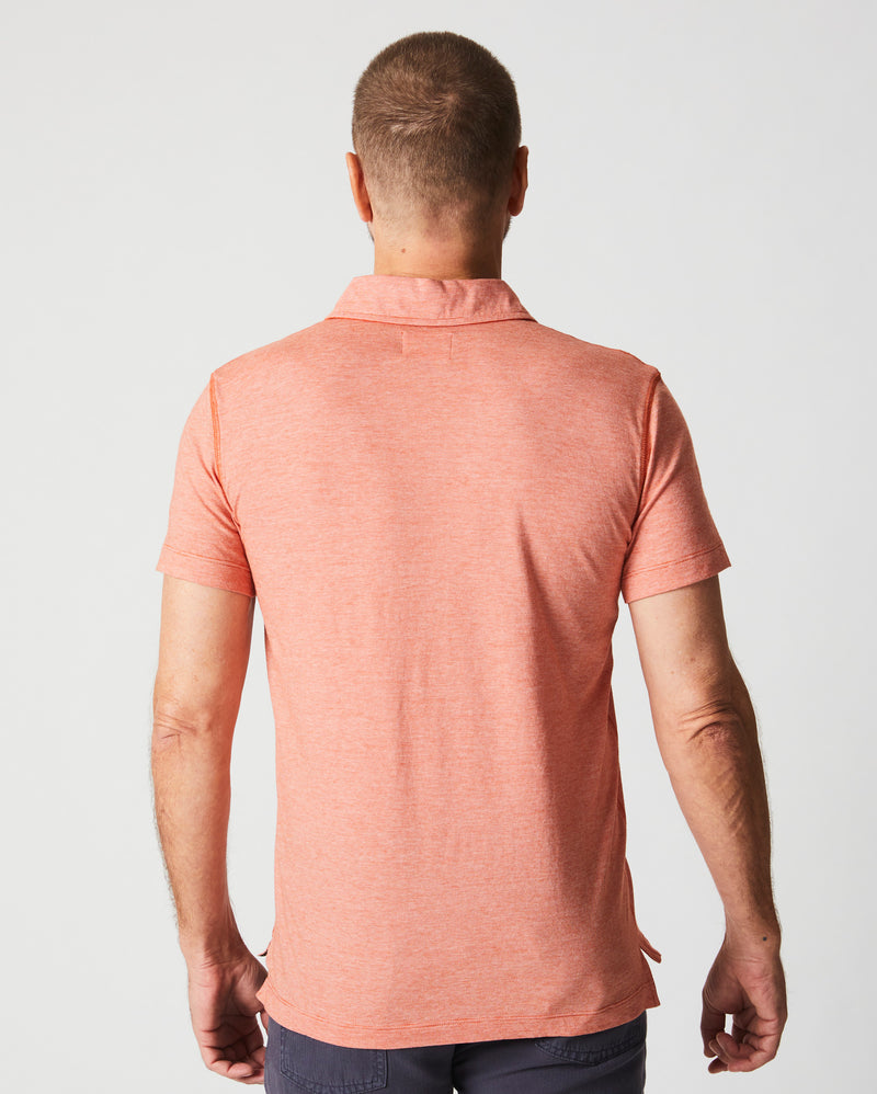 Stripe Pensacola Polo in Burnt Red