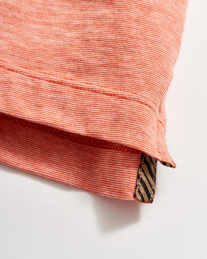 Stripe Pensacola Polo in Burnt Red