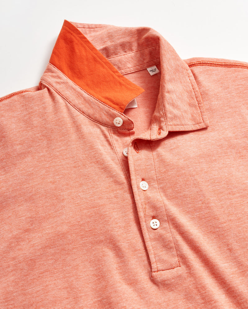 Stripe Pensacola Polo in Burnt Red