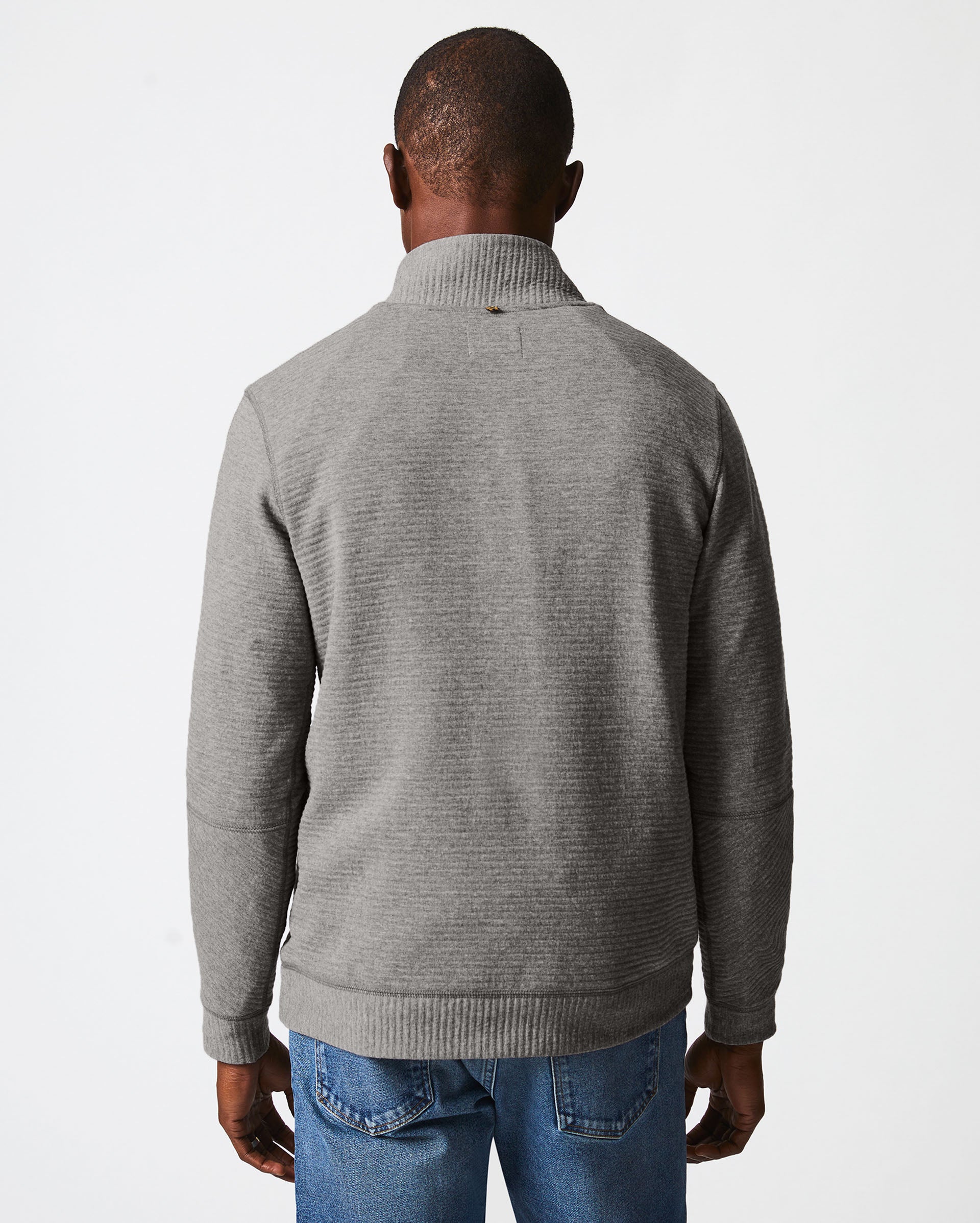 Quilted Half Zip | Lightweight Cotton Blend with Smart
