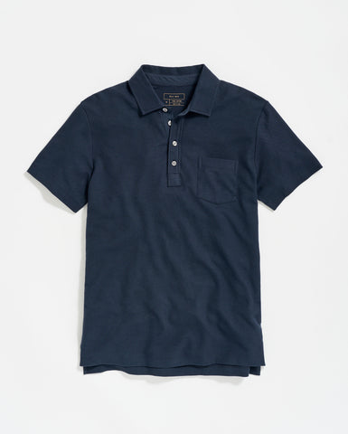 Pique Pensacola Polo in Carbon Blue