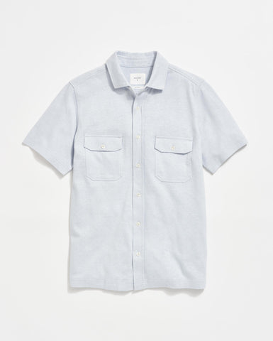 SHOP THE LOOK | Short Sleeve Hemp Cotton Knit Shirt - Pebble