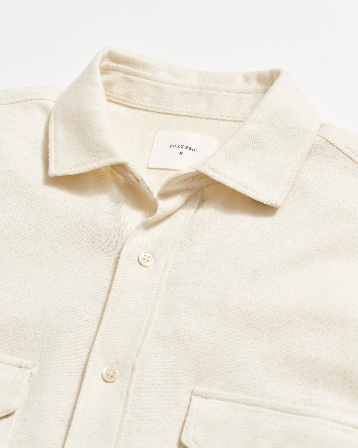 Short Sleeve Hemp Cotton Knit Shirt in Tinted White