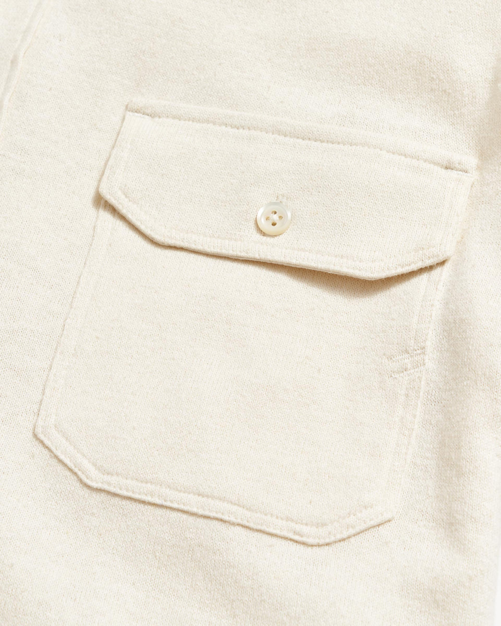 Short Sleeve Hemp Cotton Knit Shirt in Tinted White