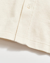 Short Sleeve Hemp Cotton Knit Shirt in Tinted White