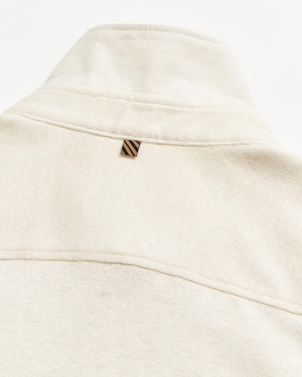 Short Sleeve Hemp Cotton Knit Shirt in Tinted White