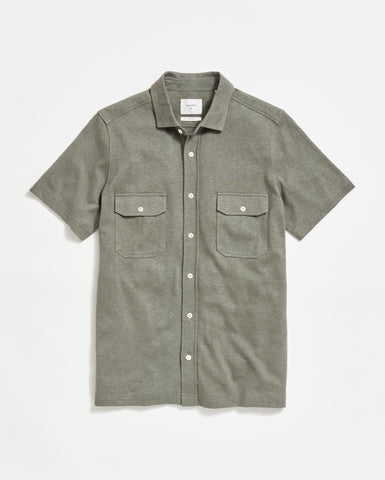 SHOP THE LOOK | Short Sleeve Hemp Cotton Knit Shirt - Washed Grey