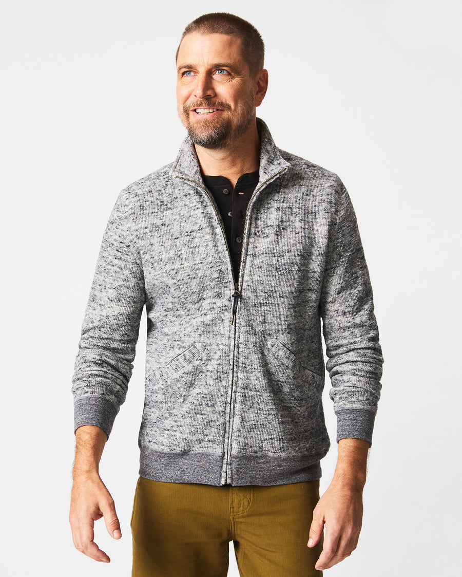 Knit Track Jacket In Charcoal