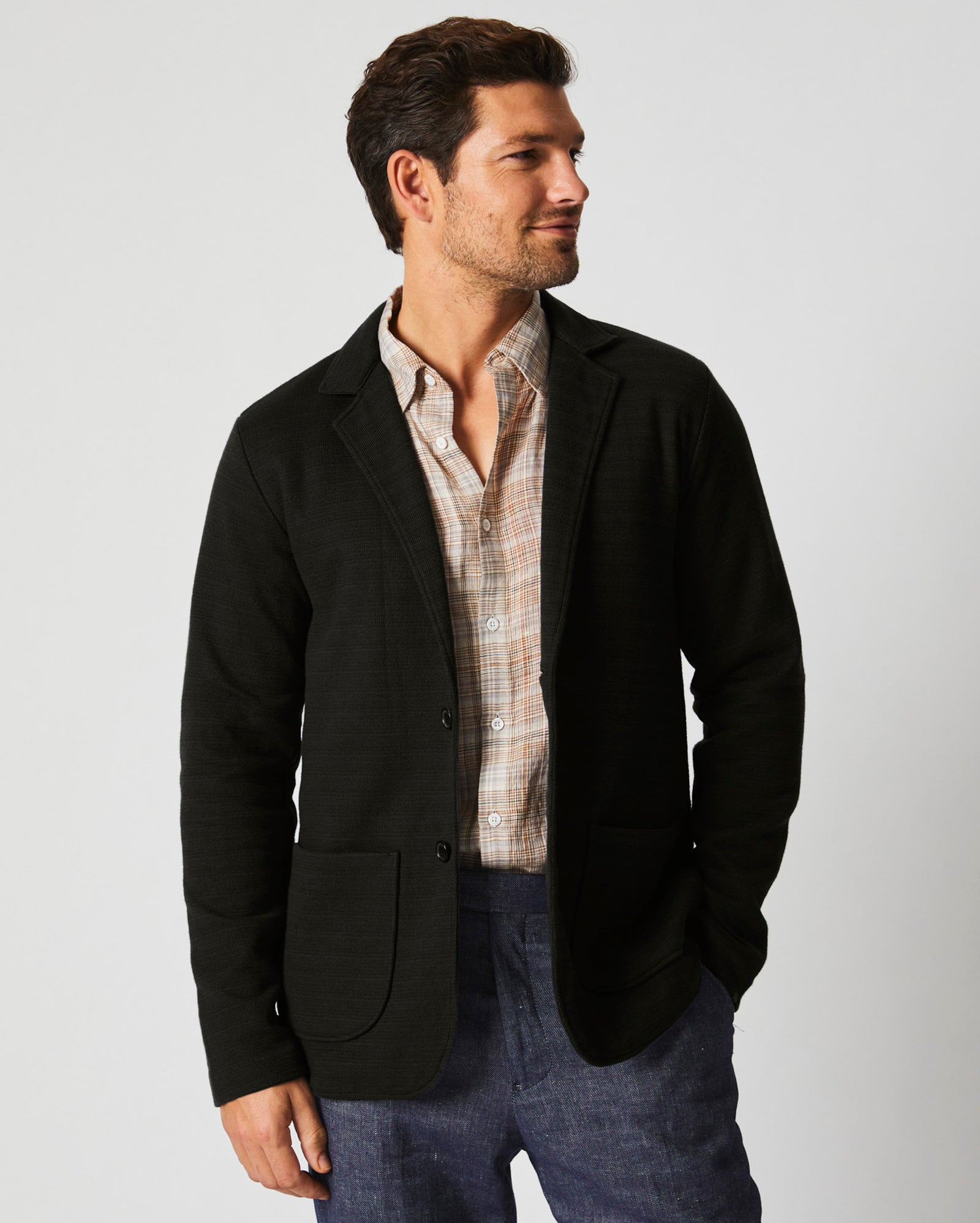 Model wears the Ottoman Knit Sport Coat