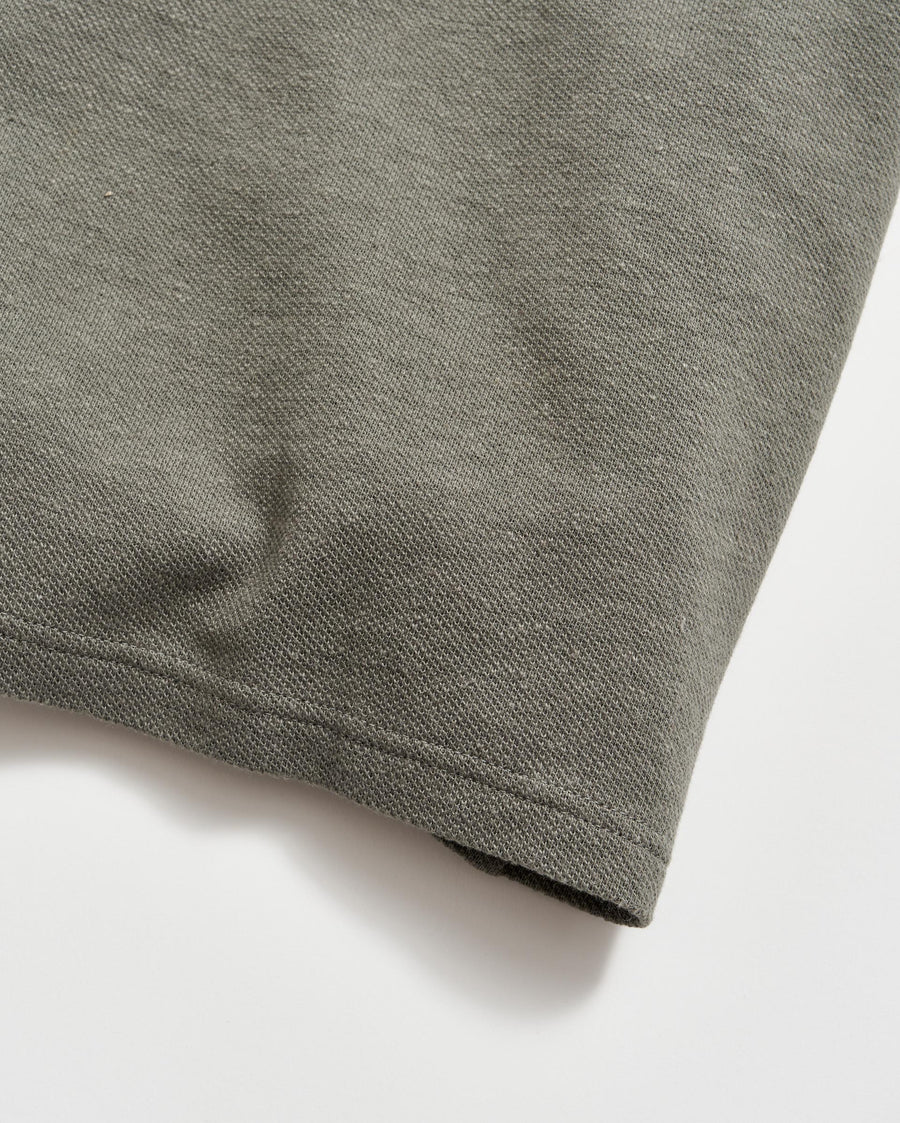 Short Sleeve Hemp Cotton Henley in Washed Grey