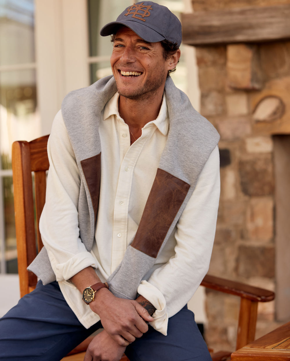 Long sleeve knit yellowhammer shirt in tinted white
