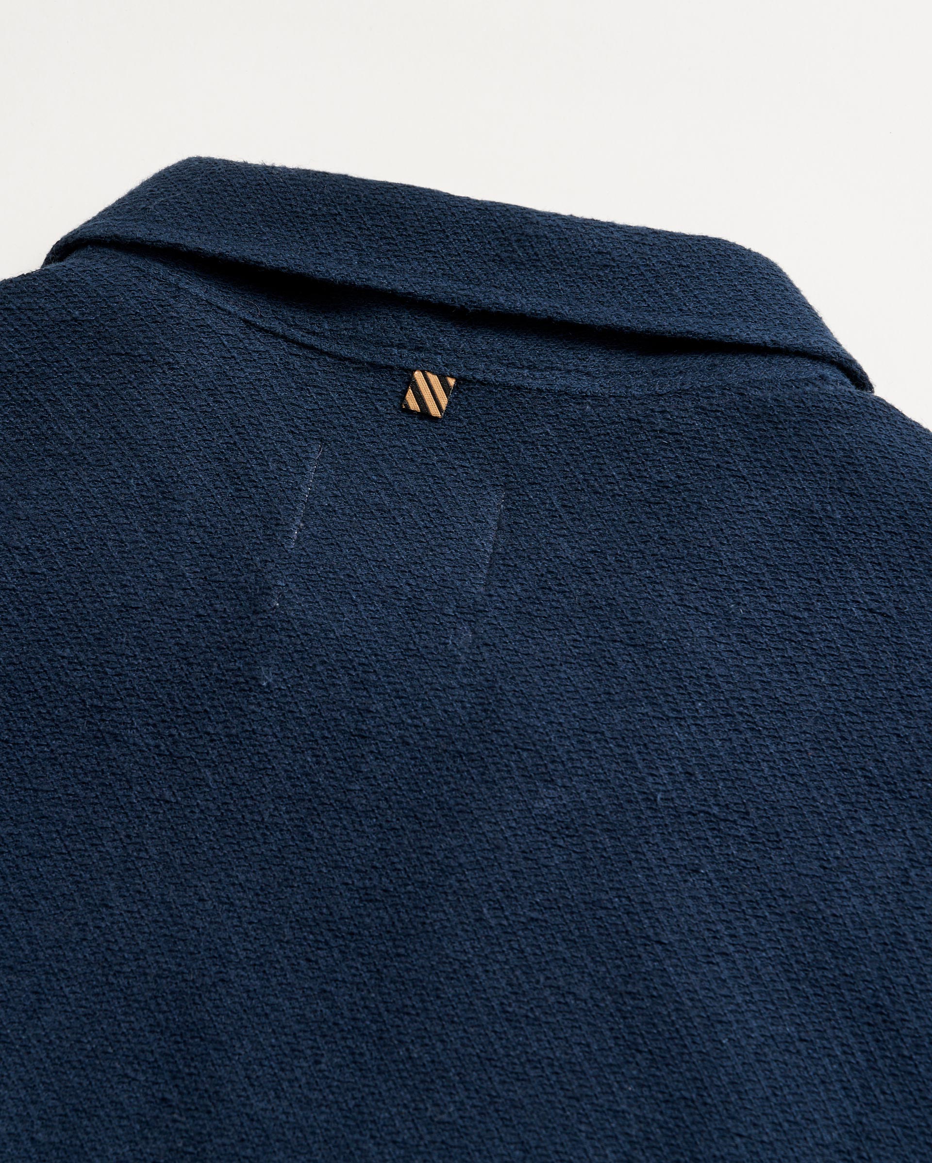 Hemp Cotton Twill Polo by Billy Reid | Carbon Blue Short Sleeve